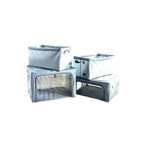 Periea 4-Pack Assorted Sizes Bin and Basket Set Gray